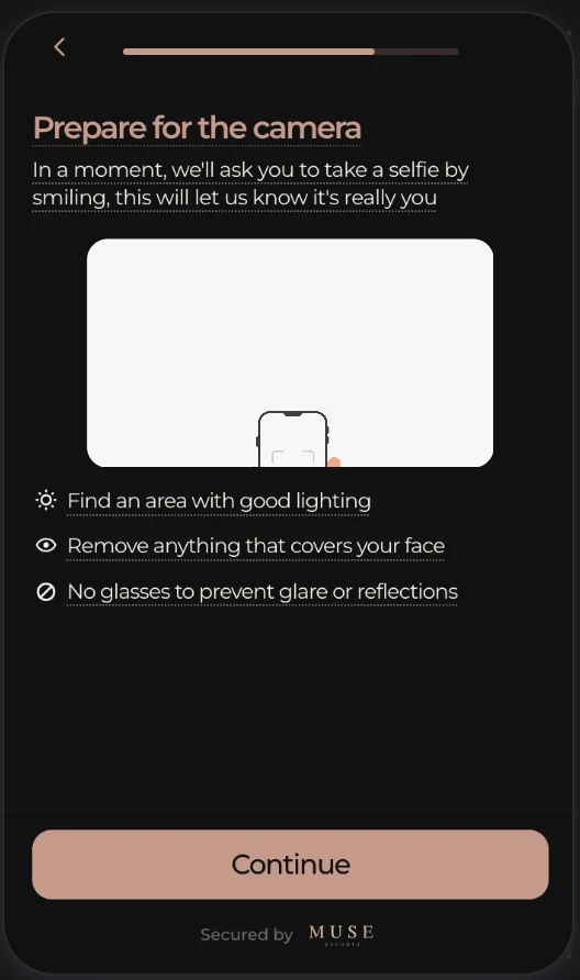 Prepare for the camera screen with tips: good lighting, nothing covering your face, no glasses.